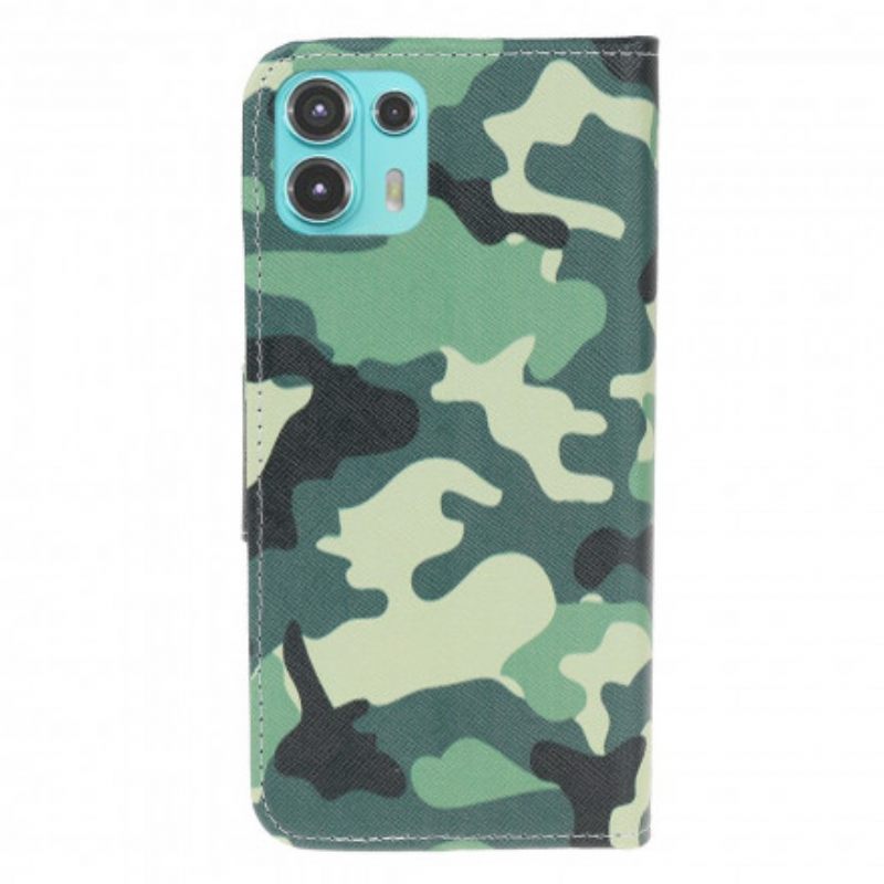 Nahkakotelo Motorola Edge 20 Lite Military Camouflage