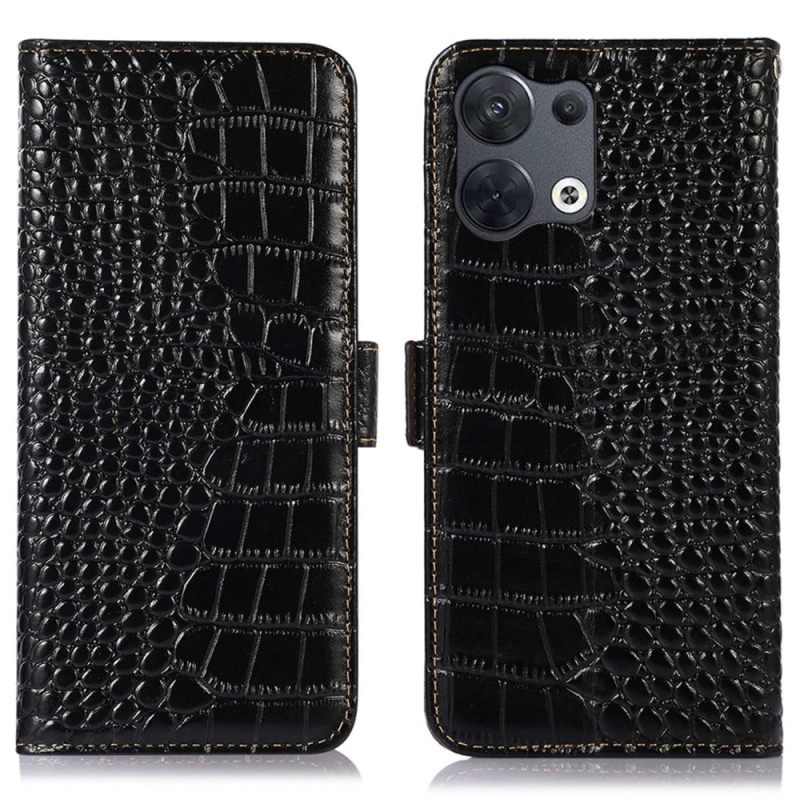 Kotelot Oppo Reno 8 Crocodile Style Rfid