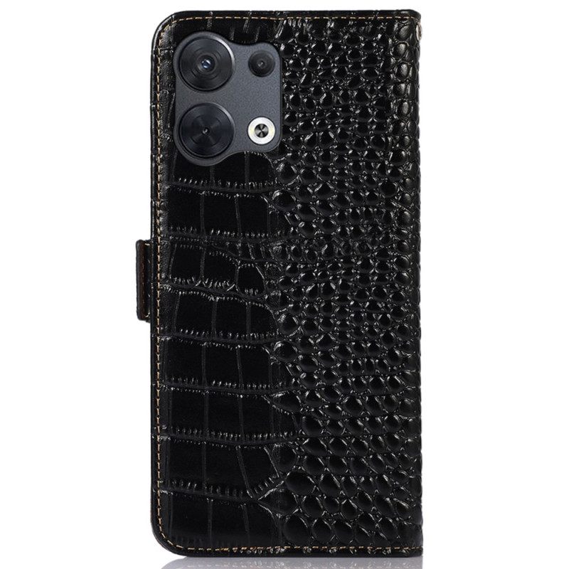 Kotelot Oppo Reno 8 Crocodile Style Rfid