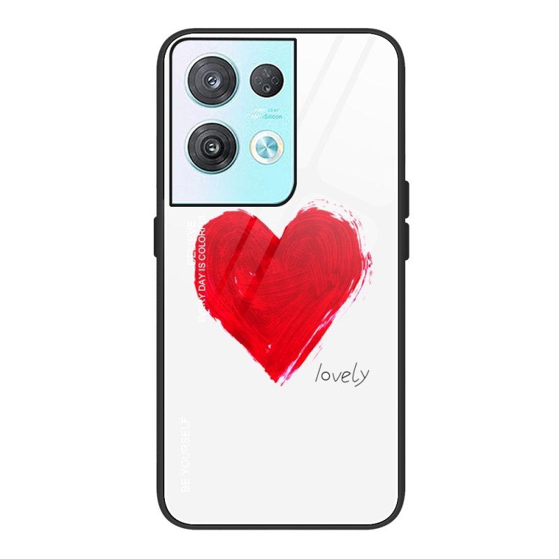 Kuori Oppo Reno 8 Tempered Glass Heart