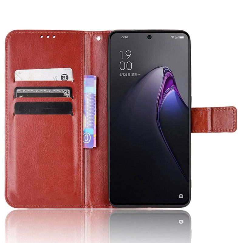 Nahkakotelo Oppo Reno 8 Suojaketju Kuori Faux Leather Näyttävä Hihnalla