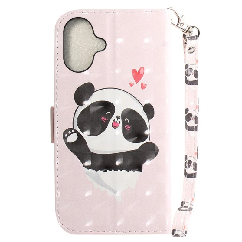 Kotelot iPhone 16 Panda Love Hihnalla