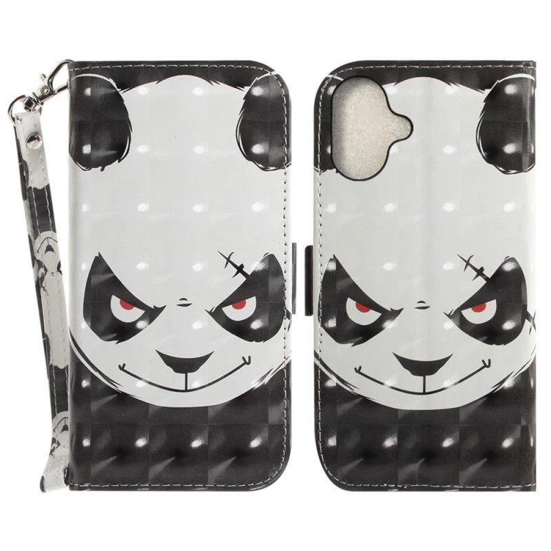 Kotelot iPhone 16 Vihainen Panda Hihnalla