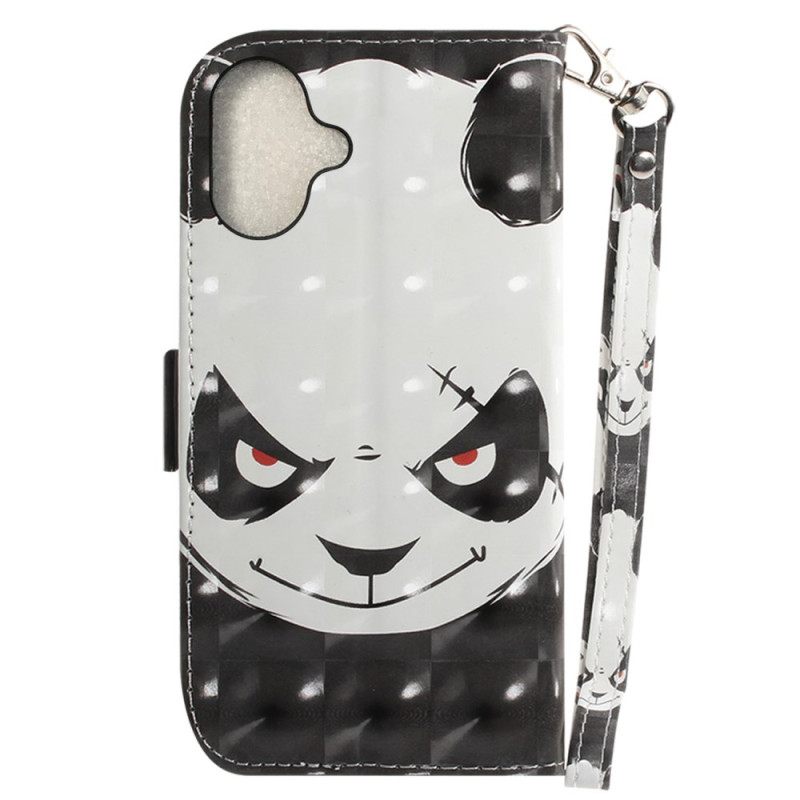 Kotelot iPhone 16 Vihainen Panda Hihnalla