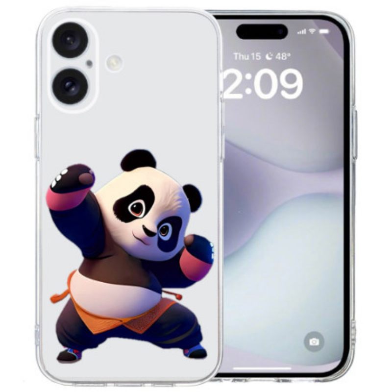 Kuori iPhone 16 Läpinäkyvä Panda Edge