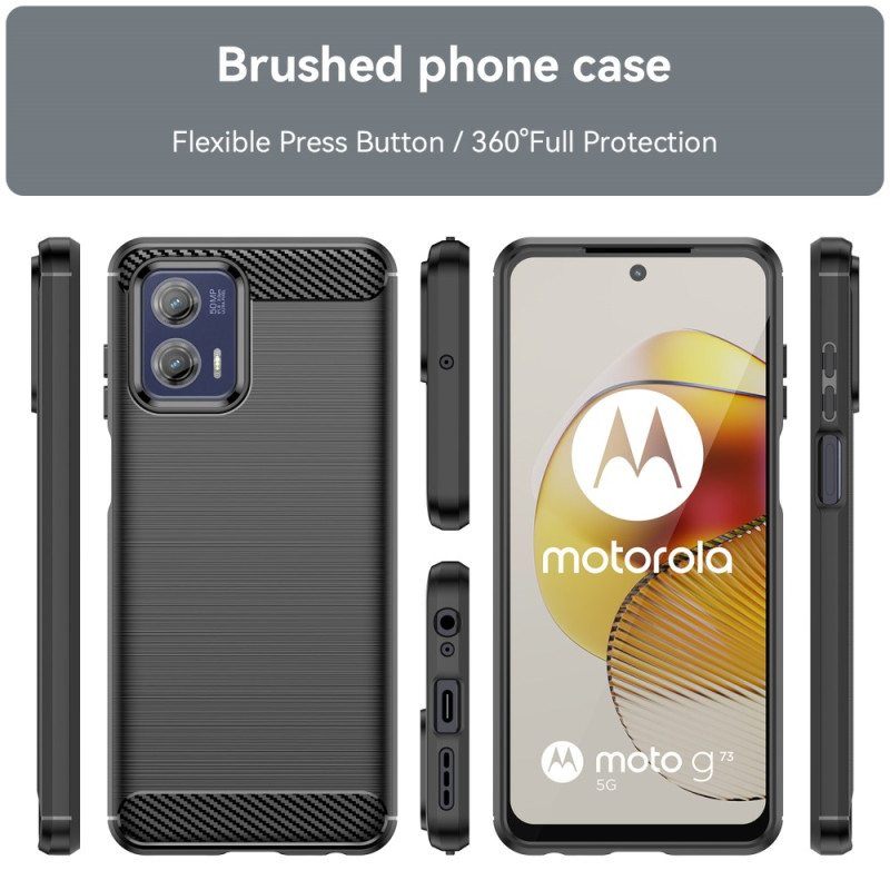 Case Moto G73 5G Harjattua Hiilikuitua