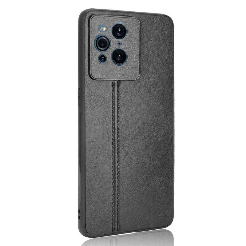 Case Oppo Find X3 Pro Couture-nahkaefekti