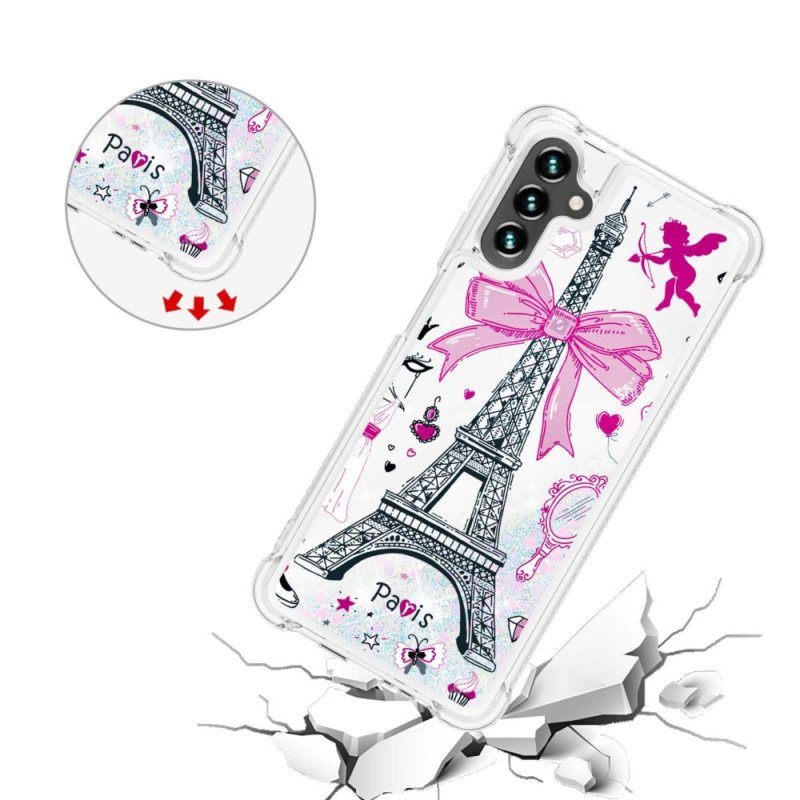 Case Samsung Galaxy A54 5G Eiffel-tornin Paljetteja