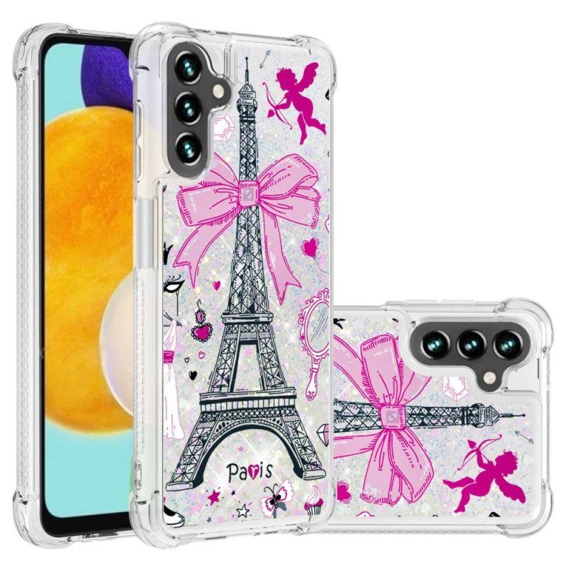 Case Samsung Galaxy A54 5G Eiffel-tornin Paljetteja