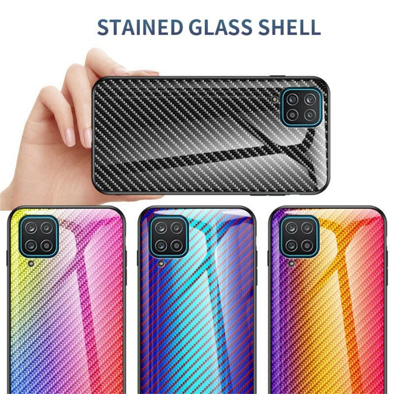 Case Samsung Galaxy M12 / A12 Karkaistua Hiilikuitulasia