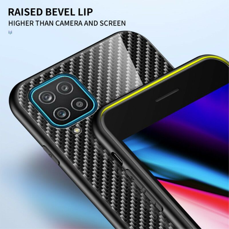 Case Samsung Galaxy A12 / M12 Carbon Fiber Karkaistu Lasi