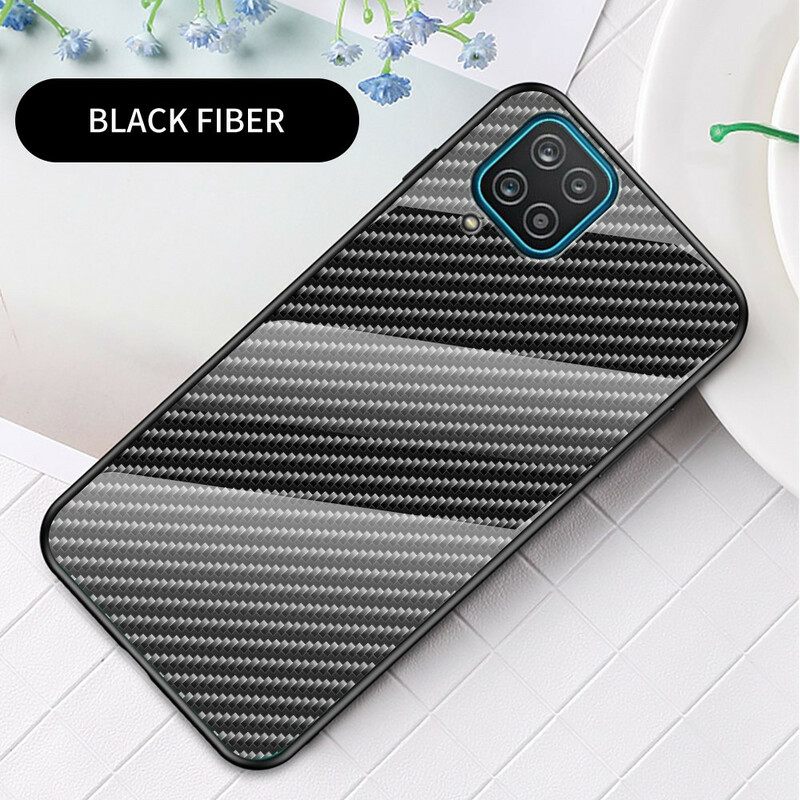 Case Samsung Galaxy A12 / M12 Carbon Fiber Karkaistu Lasi