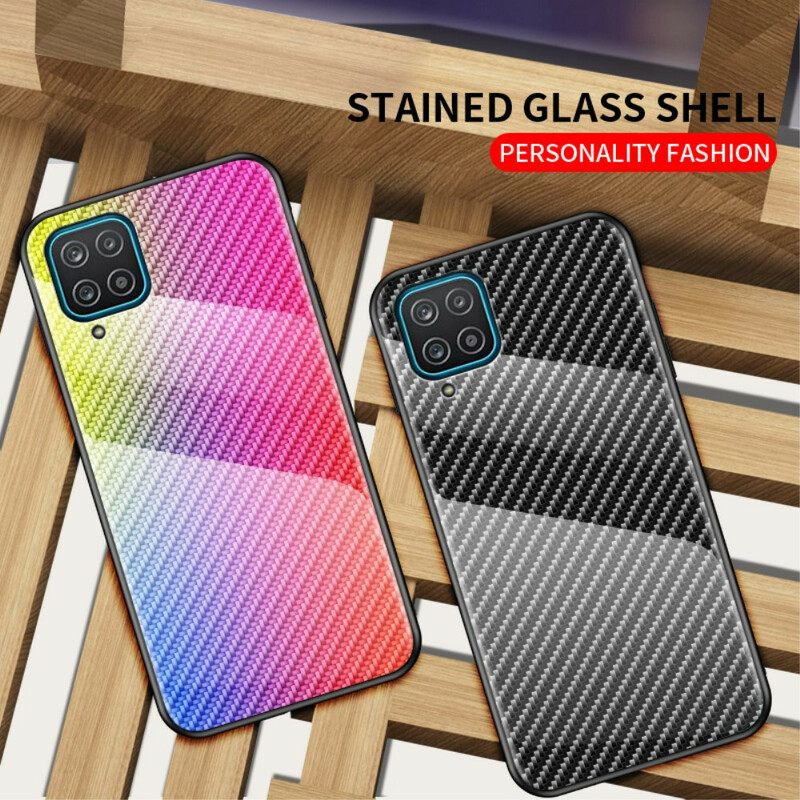 Case Samsung Galaxy A12 / M12 Carbon Fiber Karkaistu Lasi