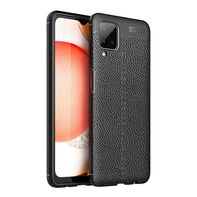 Case Samsung Galaxy A12 / M12 Double Line Litchi Leather Effect