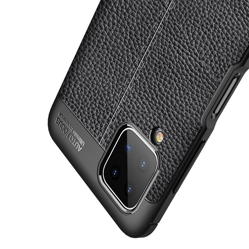 Case Samsung Galaxy A12 / M12 Double Line Litchi Leather Effect