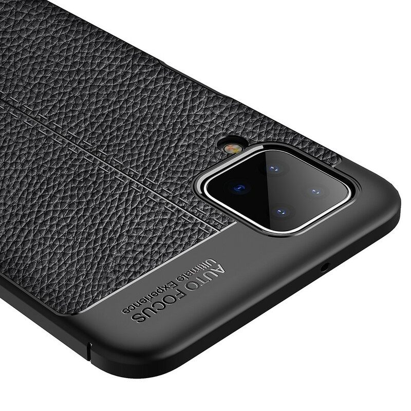 Case Samsung Galaxy A12 / M12 Double Line Litchi Leather Effect