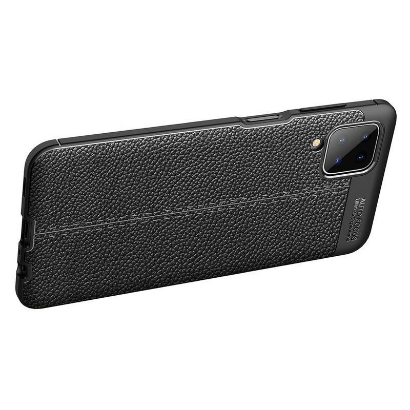 Case Samsung Galaxy A12 / M12 Double Line Litchi Leather Effect