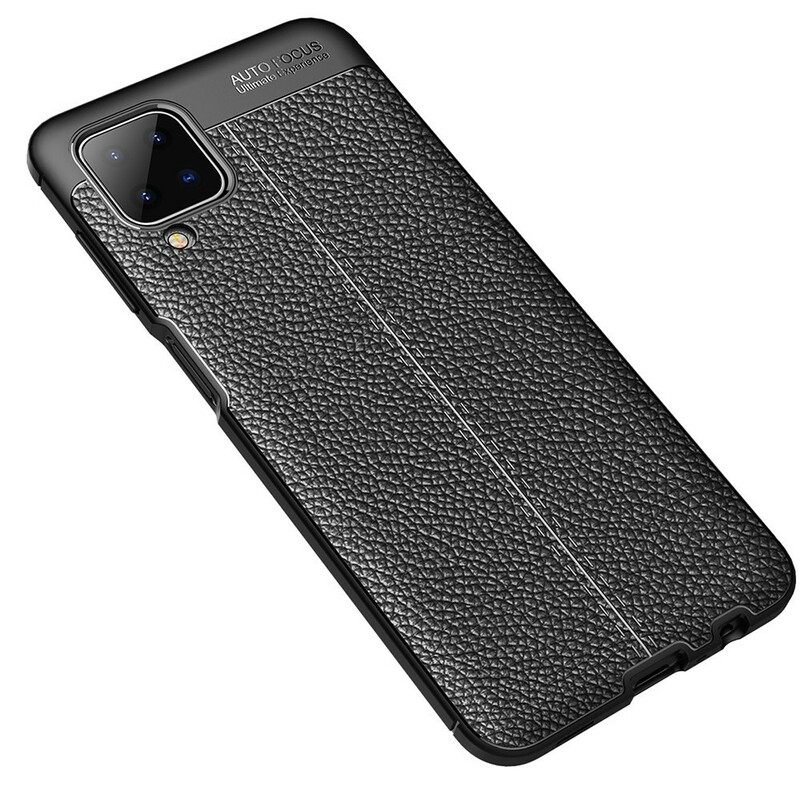 Case Samsung Galaxy A12 / M12 Double Line Litchi Leather Effect