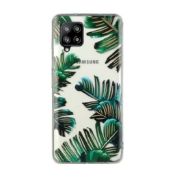 Case Samsung Galaxy A12 / M12 Läpinäkyvät Vihreät Lehdet