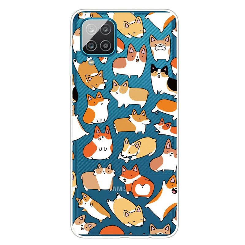 Case Samsung Galaxy A12 / M12 Transparent Multiple Dogs