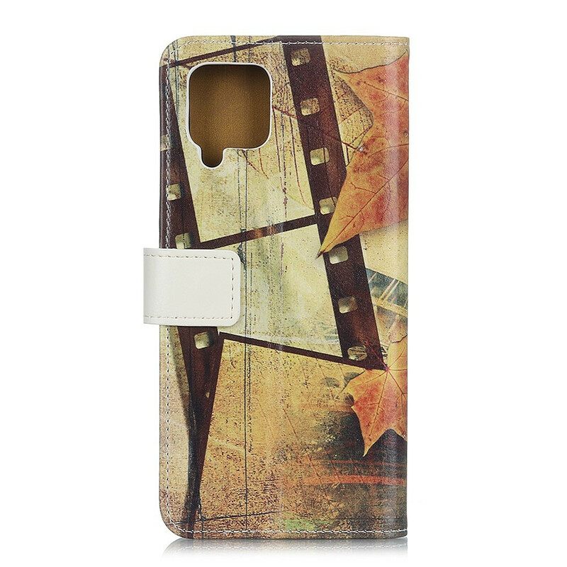 Flip Case Samsung Galaxy A12 / M12 Eiffel-torni Syksyllä