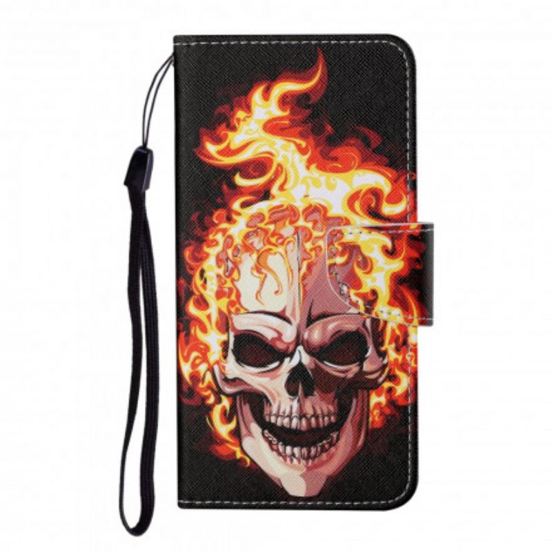 Kotelot Samsung Galaxy A12 / M12 Burning Skull With Lanyard