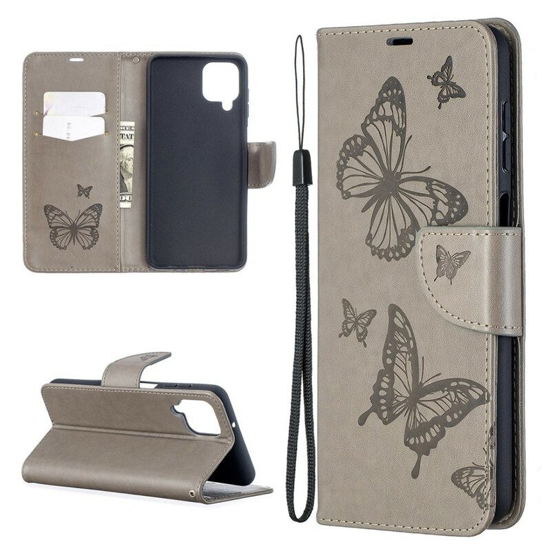 Kotelot Samsung Galaxy A12 / M12 Butterflies In Flight With Lanyard