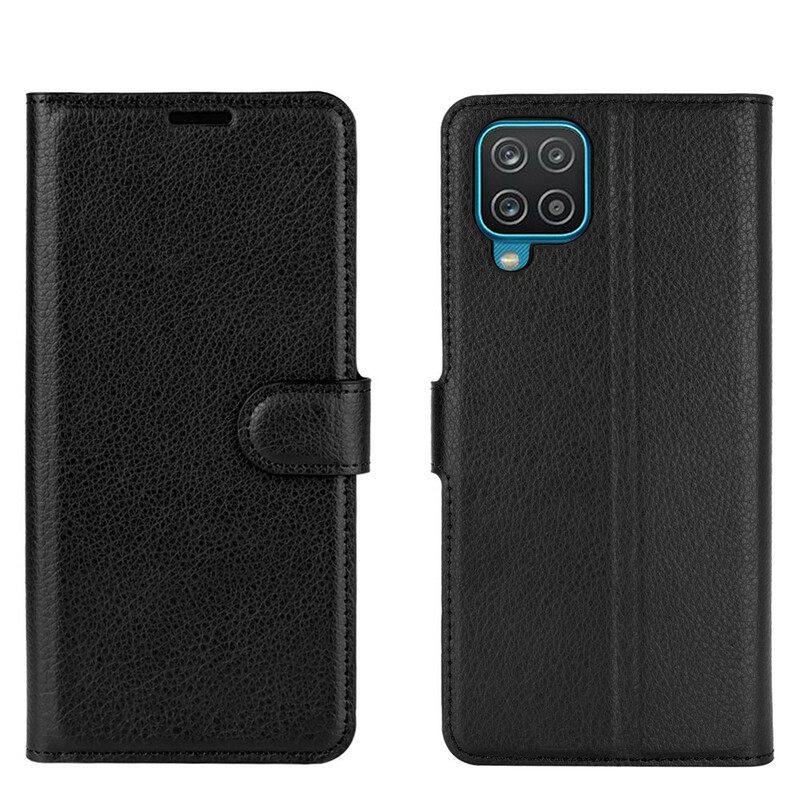 Kotelot Samsung Galaxy A12 / M12 Classic Litchi Faux Leather