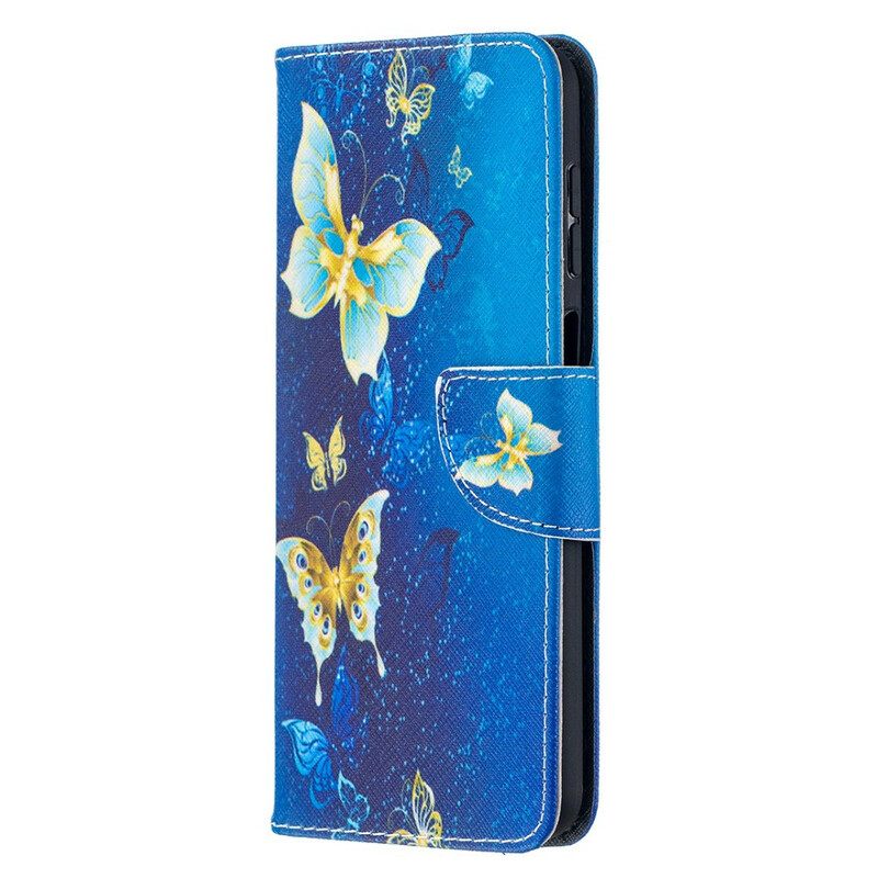 Kotelot Samsung Galaxy A12 / M12 Golden Butterflies