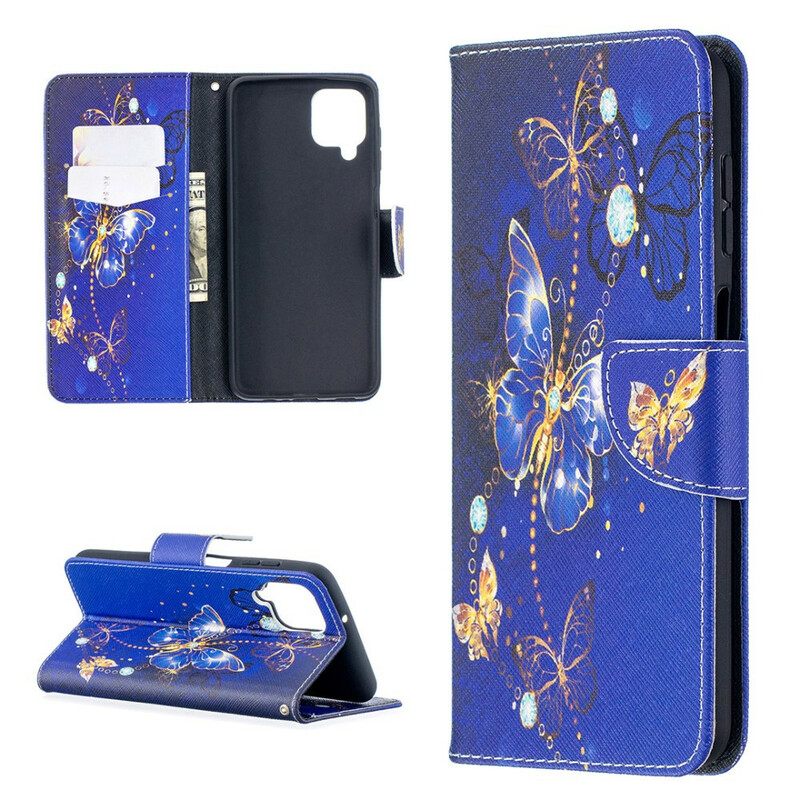 Kotelot Samsung Galaxy A12 / M12 Golden Butterflies