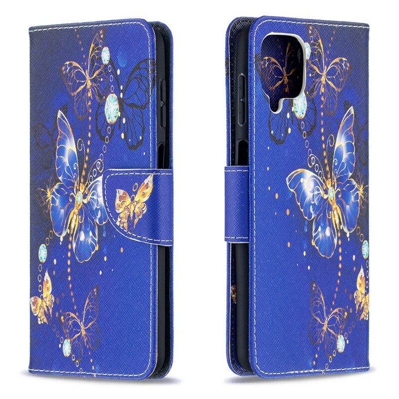 Kotelot Samsung Galaxy A12 / M12 Golden Butterflies