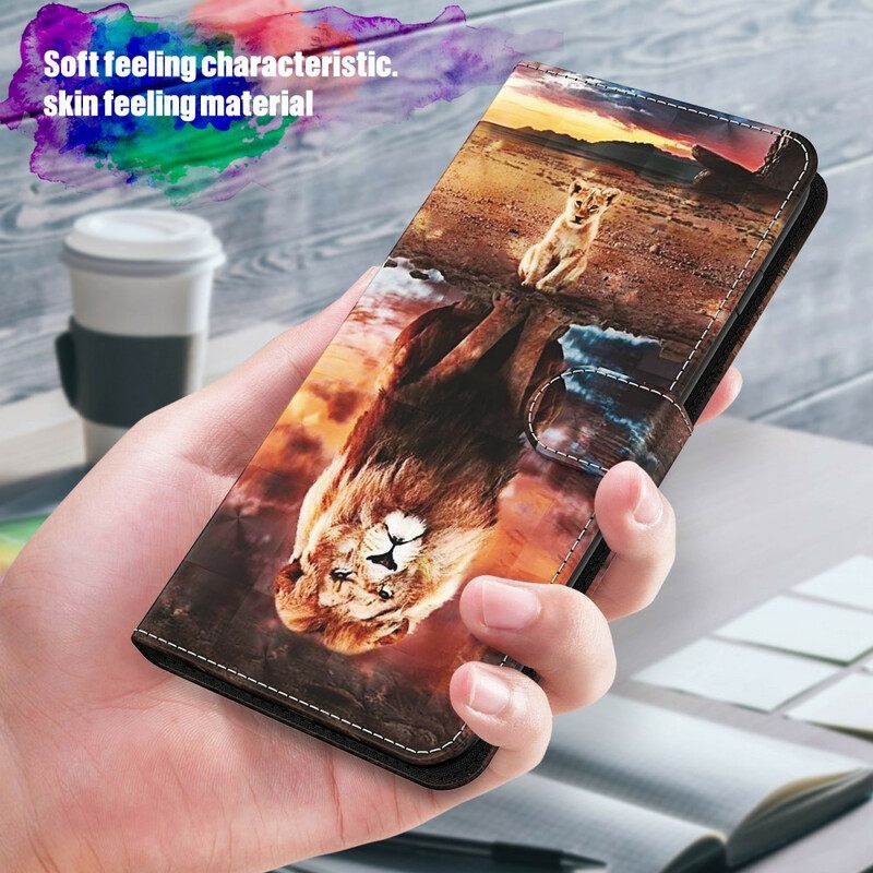 Kotelot Samsung Galaxy A12 / M12 Light Spot Lion Kaulanauhalla