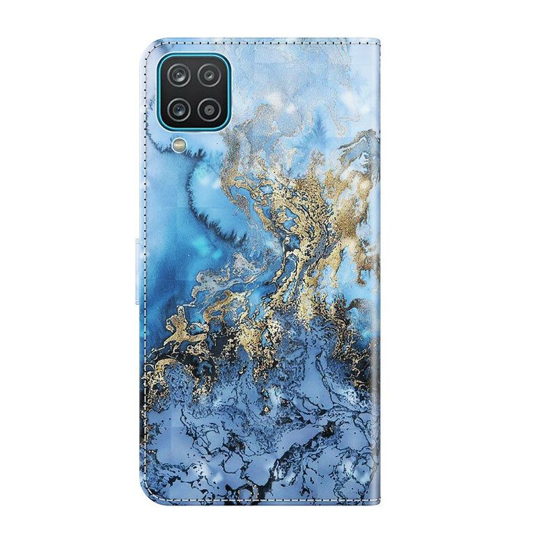 Kotelot Samsung Galaxy A12 / M12 Light Spot Marble Design Kaulanauhalla