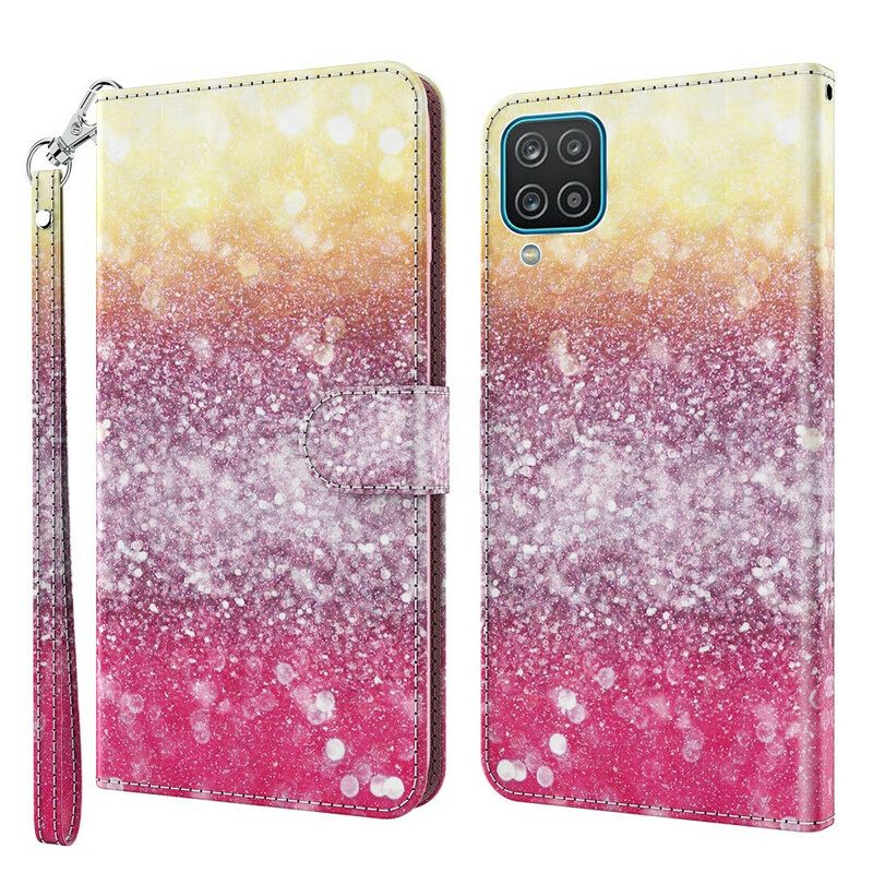 Kotelot Samsung Galaxy A12 / M12 Magenta Glitter Gradient