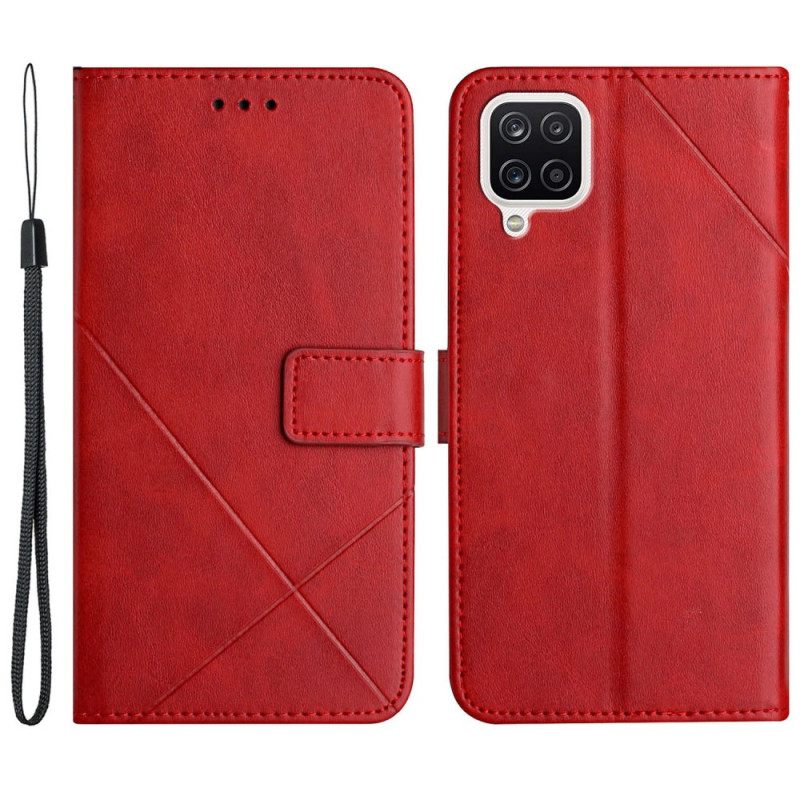 Kotelot Samsung Galaxy A12 / M12 Style Leather Geo X Design