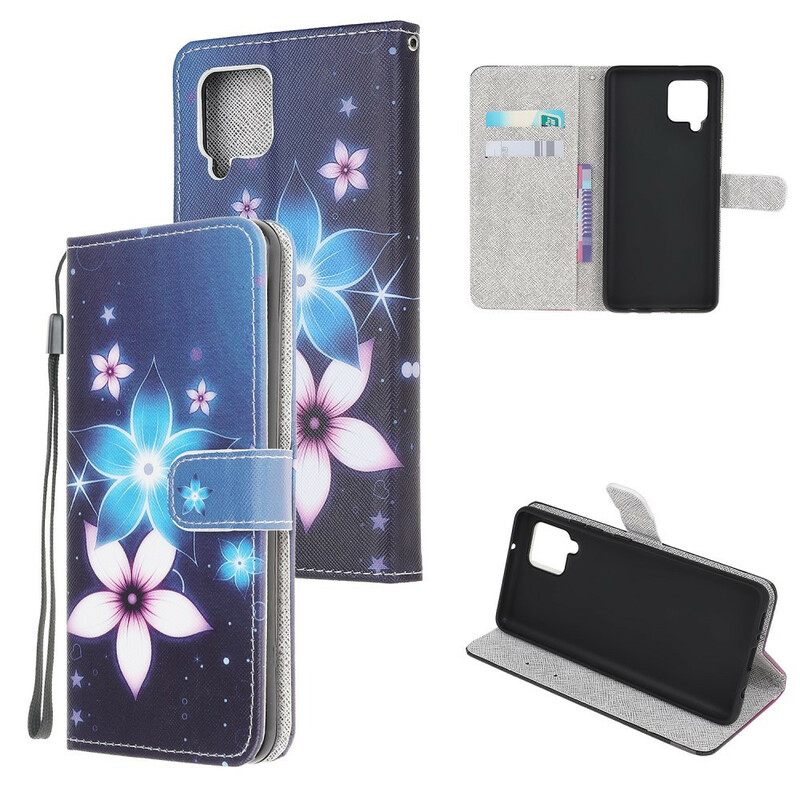 Kotelot Samsung Galaxy A12 / M12 Suojaketju Kuori Lunar Strap Flowers