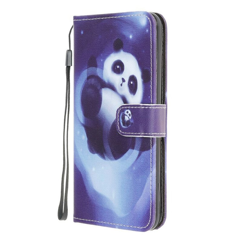 Kotelot Samsung Galaxy A12 / M12 Suojaketju Kuori Panda Space Lanyard