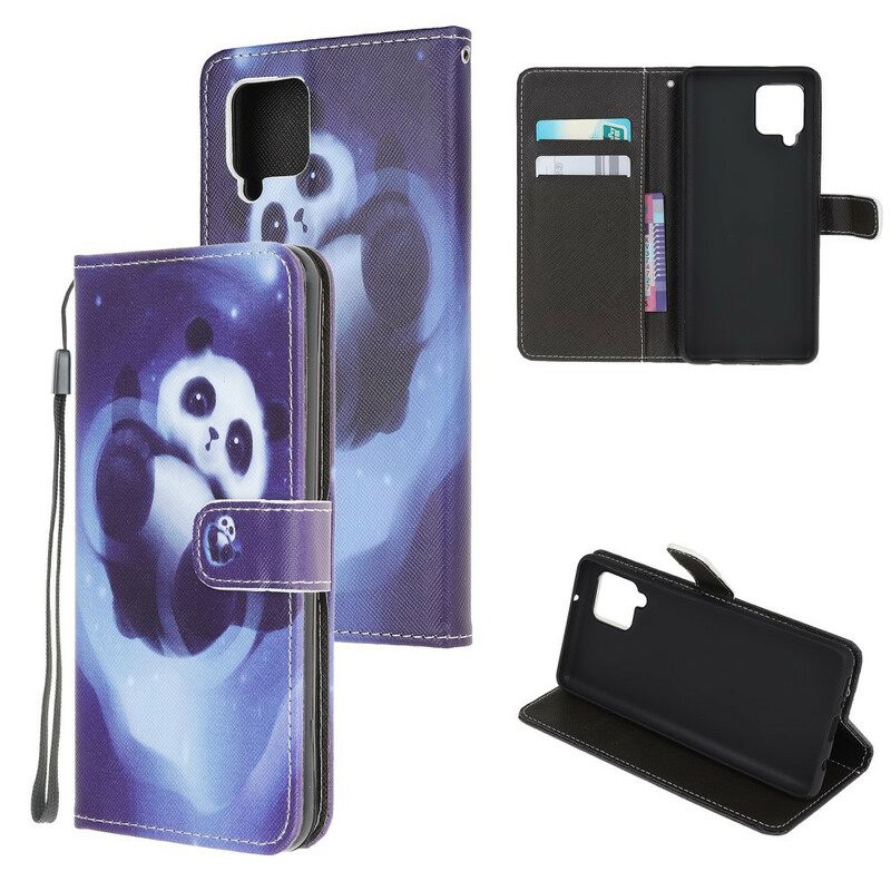 Kotelot Samsung Galaxy A12 / M12 Suojaketju Kuori Panda Space Lanyard