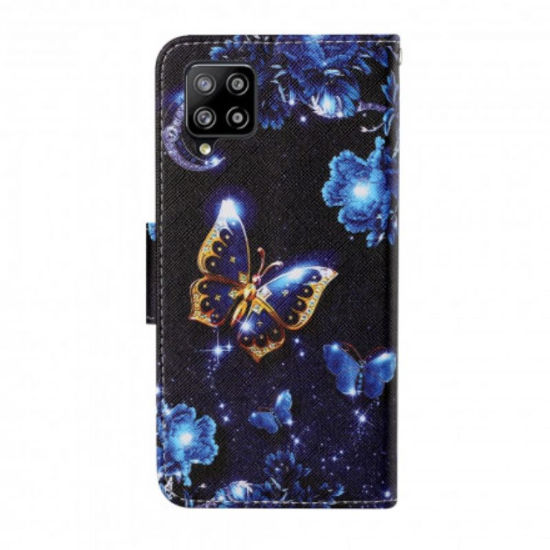 Kotelot Samsung Galaxy A12 / M12 Suojaketju Kuori Precious Thong Butterflies