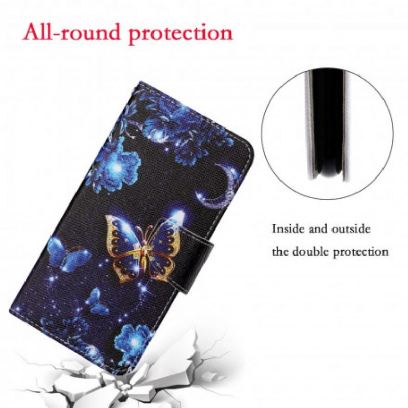 Kotelot Samsung Galaxy A12 / M12 Suojaketju Kuori Precious Thong Butterflies