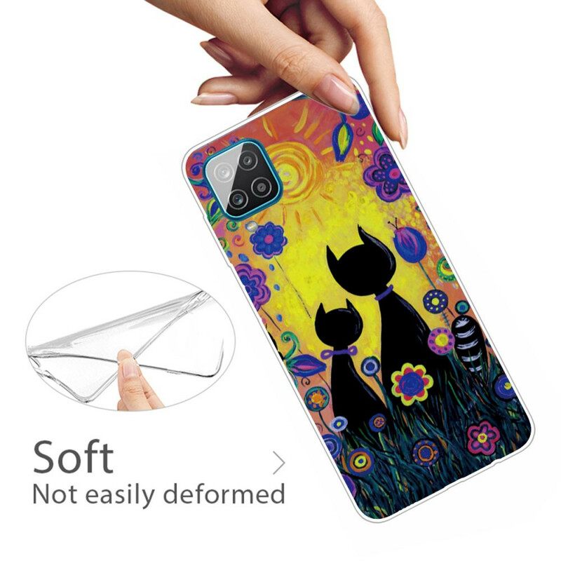 Kuori Samsung Galaxy A12 / M12 Cat Cartoon