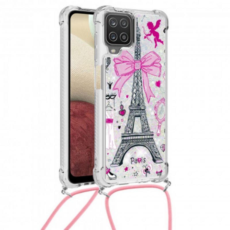 Kuori Samsung Galaxy A12 / M12 Kiristysnyörillä Cordon Eiffel Towerissa