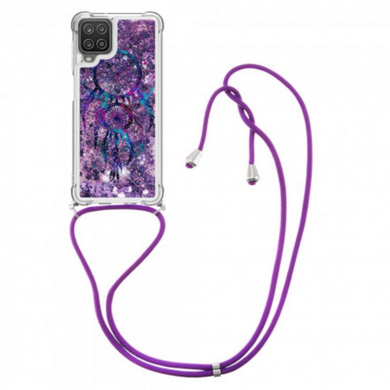 Kuori Samsung Galaxy A12 / M12 Kiristysnyörillä Dreamcatcher Glitter Kiristysnauha