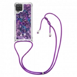 Kuori Samsung Galaxy A12 / M12 Kiristysnyörillä Dreamcatcher Glitter Kiristysnauha