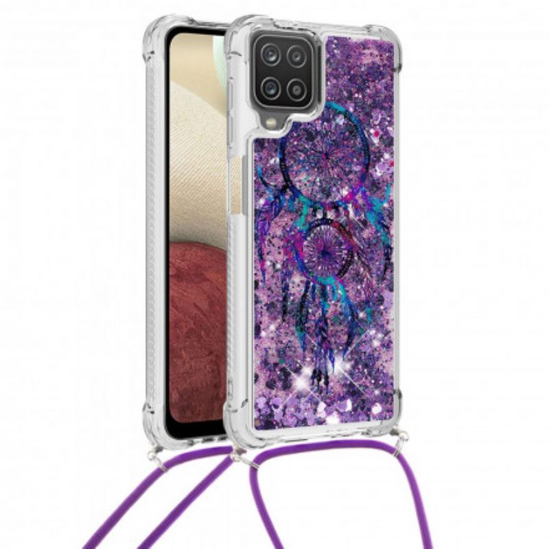 Kuori Samsung Galaxy A12 / M12 Kiristysnyörillä Dreamcatcher Glitter Kiristysnauha