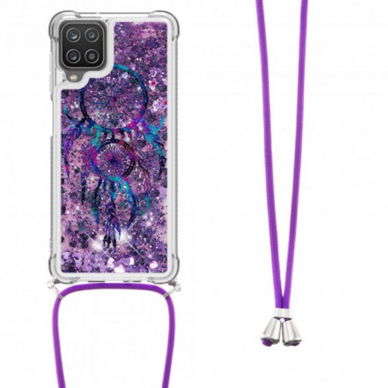 Kuori Samsung Galaxy A12 / M12 Kiristysnyörillä Dreamcatcher Glitter Kiristysnauha