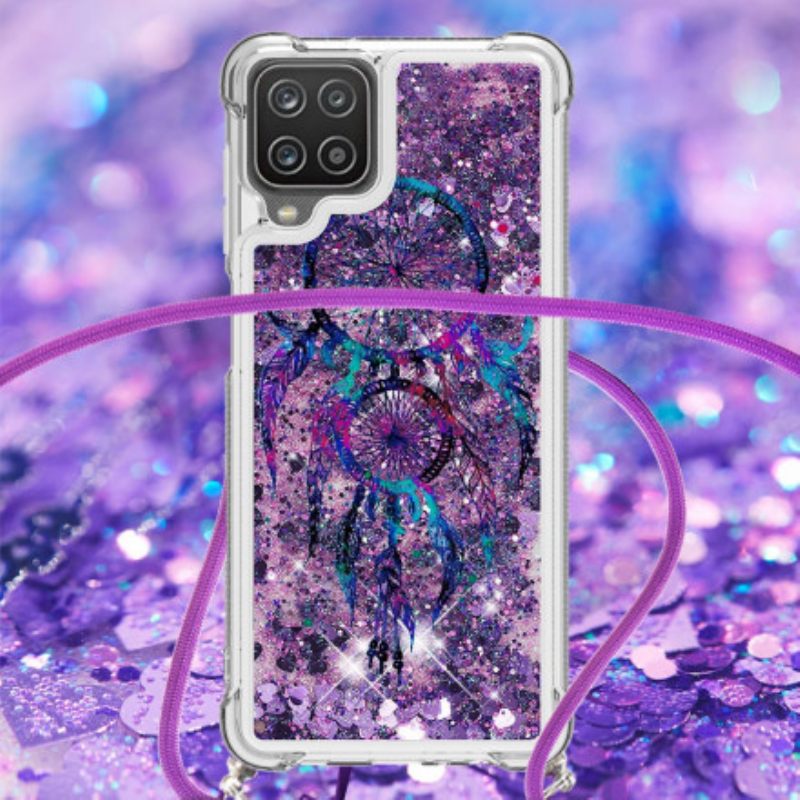 Kuori Samsung Galaxy A12 / M12 Kiristysnyörillä Dreamcatcher Glitter Kiristysnauha