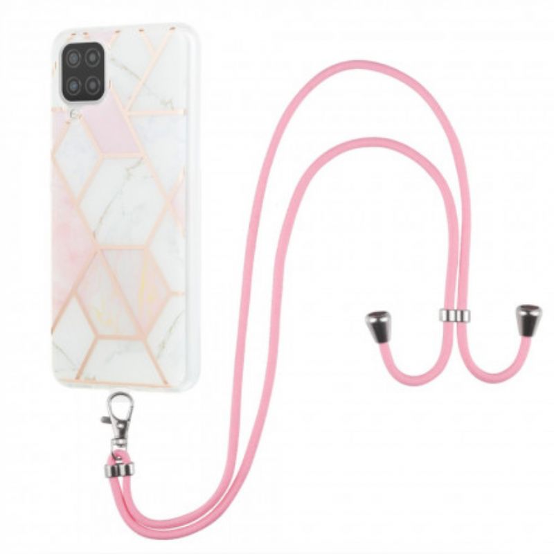 Kuori Samsung Galaxy A12 / M12 Kiristysnyörillä Marble Cordille