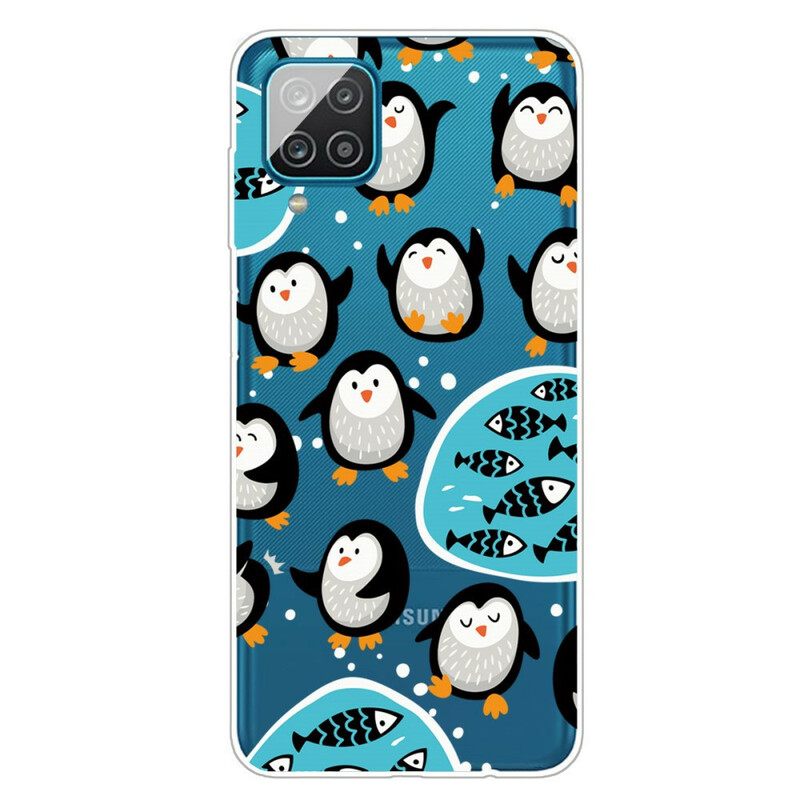 Kuori Samsung Galaxy A12 / M12 Penguins And Fishes