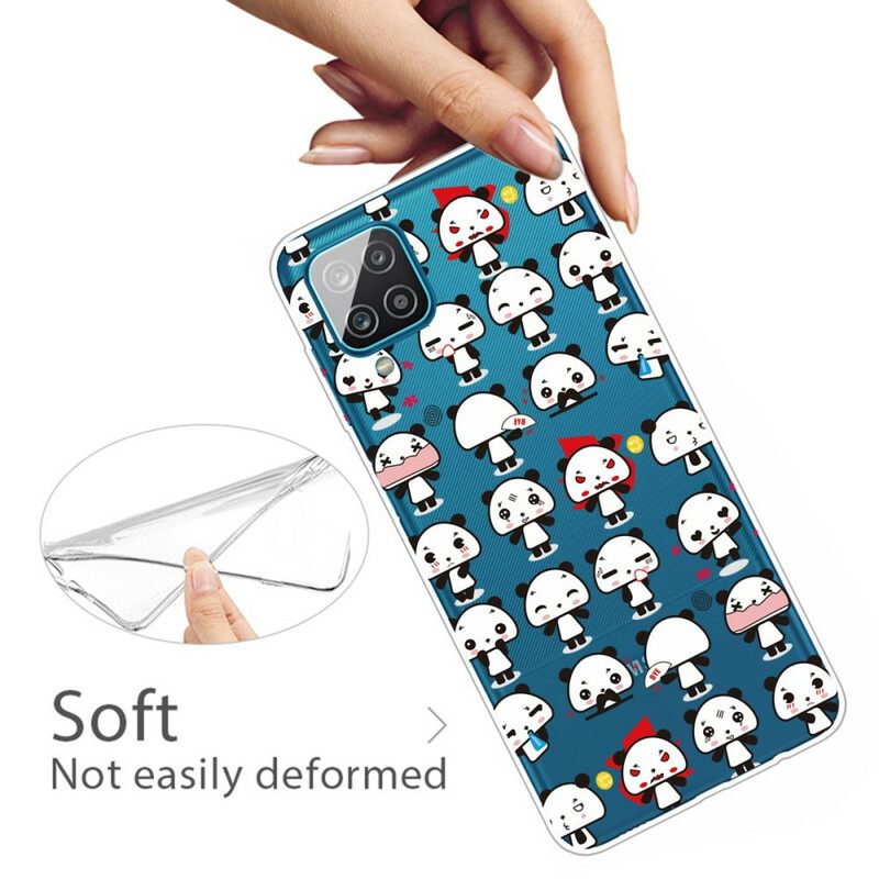 Kuori Samsung Galaxy A12 / M12 Seamless Funny Pandas